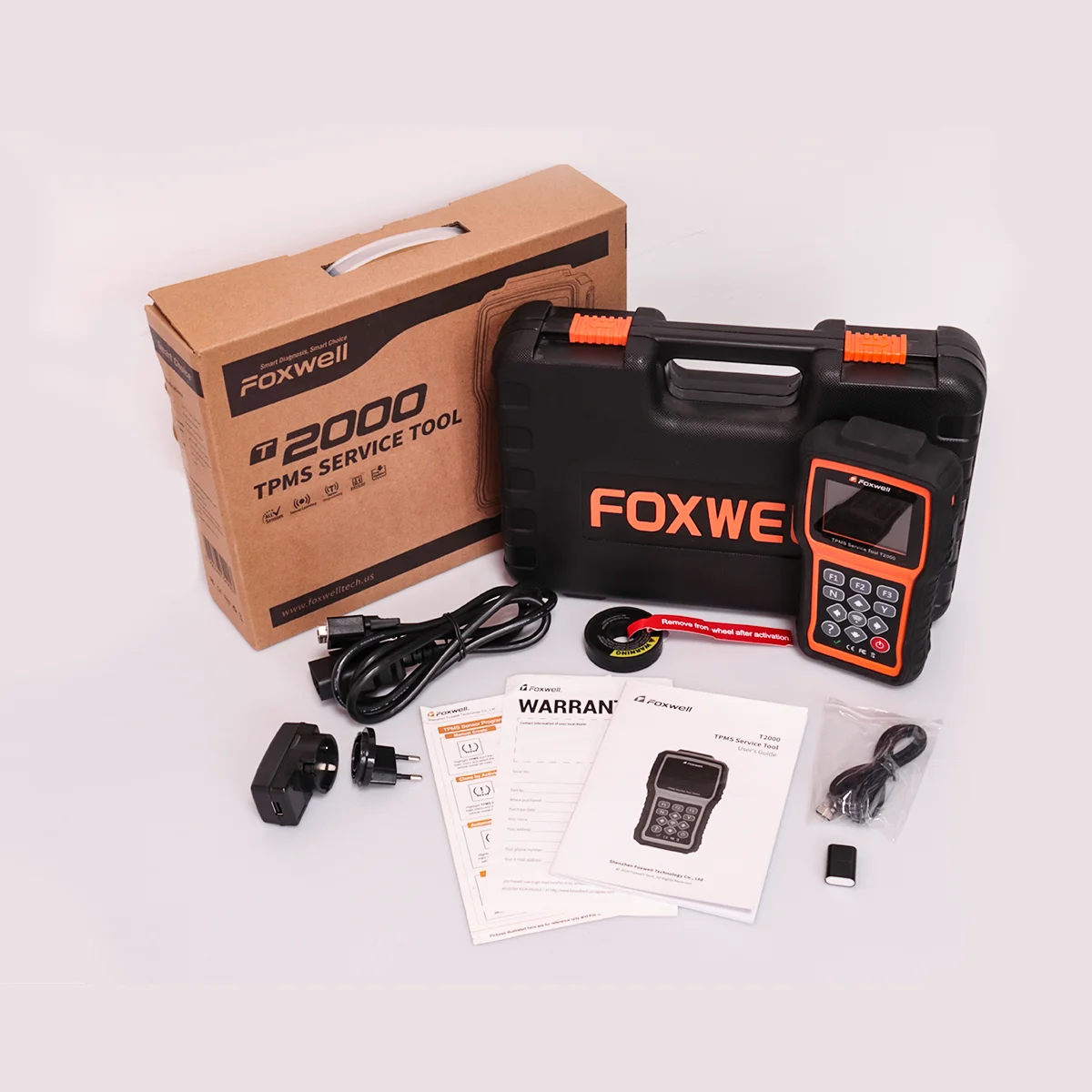 FOXWELL T2000 Система за контрол на налягането в гумите OBD2 ГУМИТЕ скенер с 8 бр. двухчастотными датчици за 315 и 433 Mhz