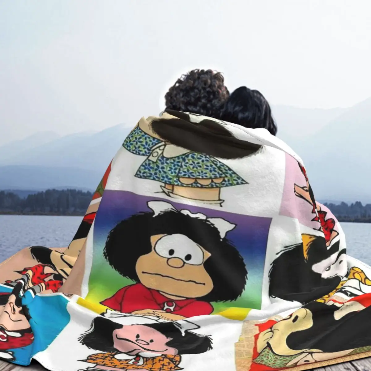 Kawaii Карикатура Аниме Каре Mafalda Одеяла Кадифе Есен/Зима Дишаща Лесен каре за Дивана Плюшевое одеяло