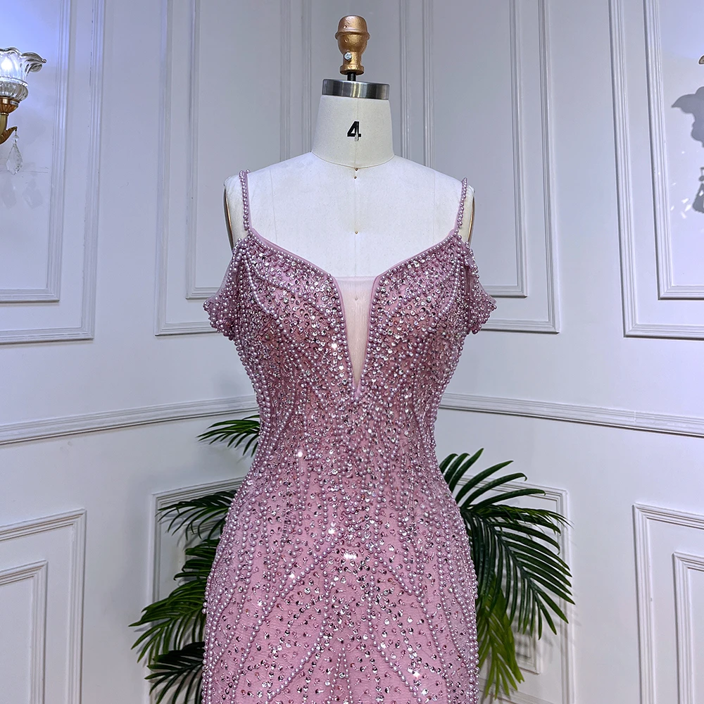 Serene Hill, Секси Розови Дългите Блестящи Рокли за Момичета на Рожден Ден, бродирани с мъниста, С открити рамене, Вечерни рокли за бала 2023 За Жени, за Сватба парти GLA72020