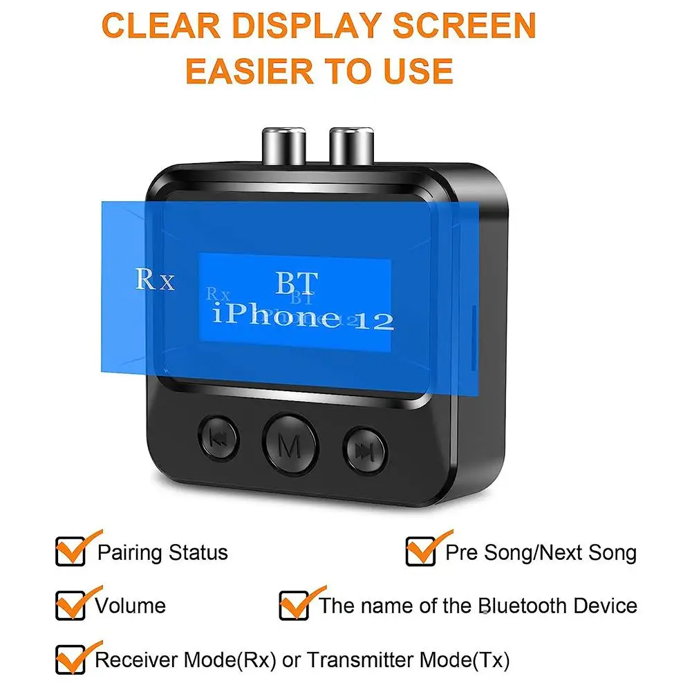 Безжичен Предавател-приемник C39S С LCD дисплей TF Карта на сайта/RCA/3.5 мм AUX Изход Аудиоадаптер За Домашно Кино