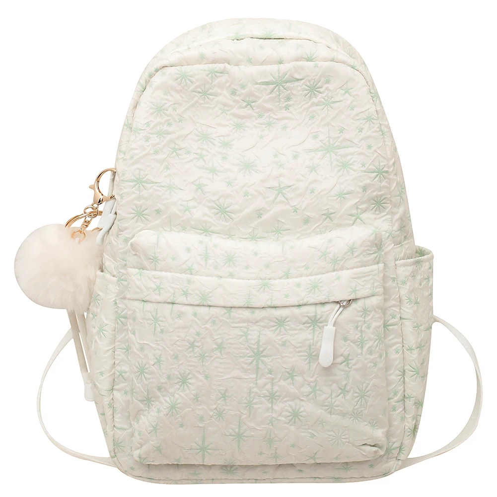 Дамска чанта, за да учи в колеж, за отдих с цветна принтом, скъпа чанта през рамо с окачване, множество джобове, Универсален женски случайни раница на открито