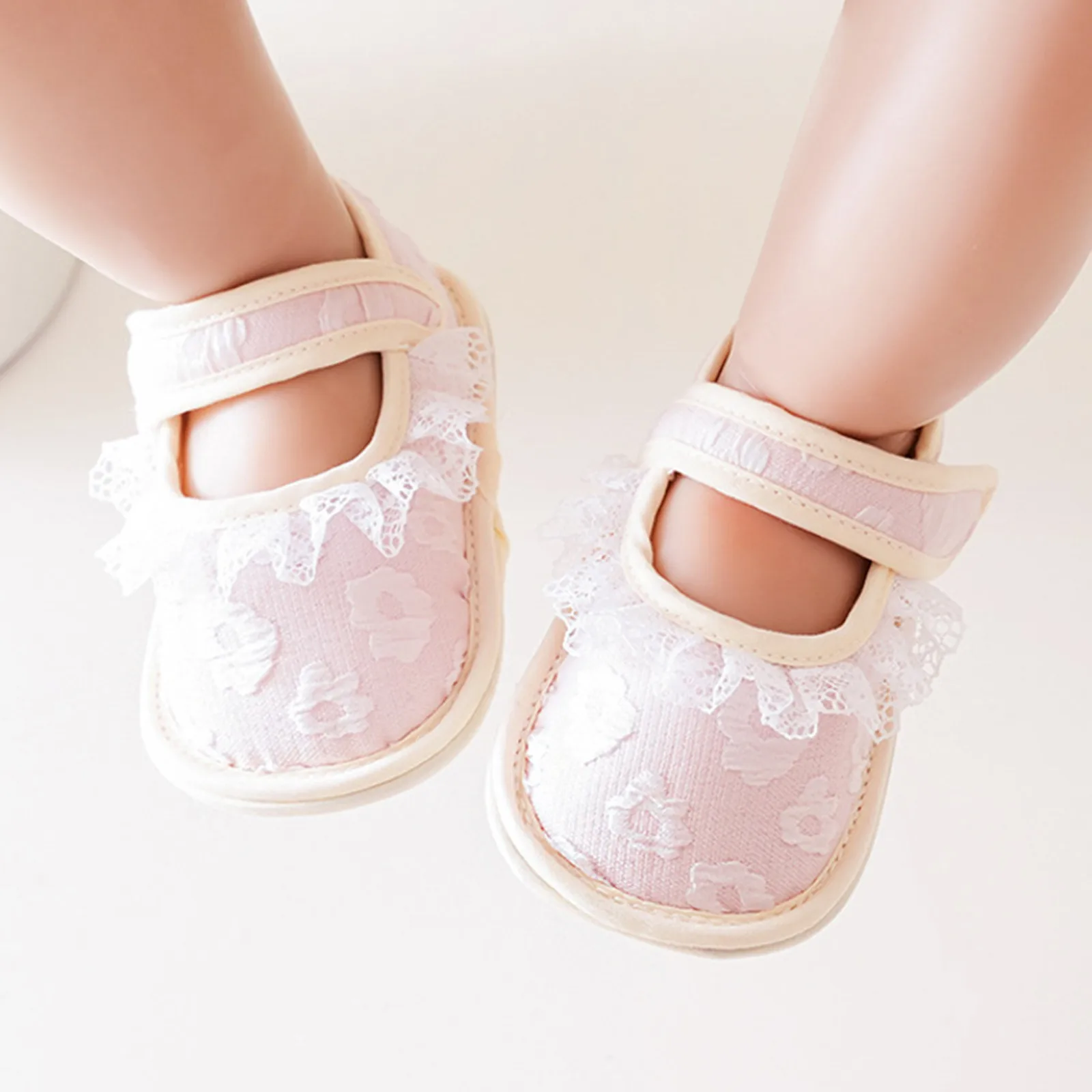 Детска Лейси обувки с бродерия За по-малките момчета и момичета; Обувки за деца с цветен модел; Дишаща мрежа нескользящая обувки на принцесата за новороденото; Първите проходилка