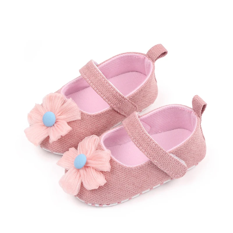 Детски обувки за малки момичета; Мек памучен обувки с хубав цветочком; сезон Пролет Лято и есен, Детски обувки;