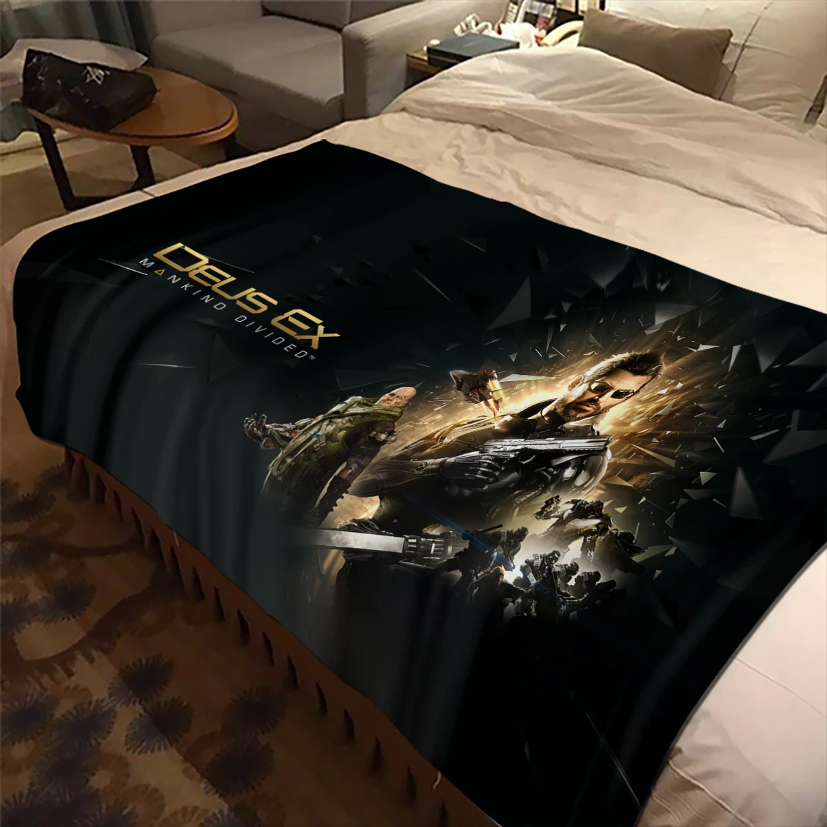 Игралното одеяло за телевизор D-Deus Ex, детско одеало, висококачествено фланелевое одеяло, меко и удобно одеяло за дома или за пътуване