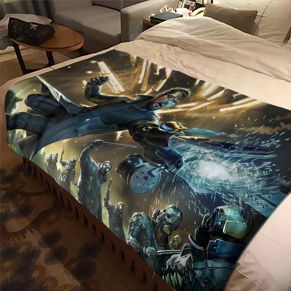 Игралното одеяло за телевизор D-Deus Ex, детско одеало, висококачествено фланелевое одеяло, меко и удобно одеяло за дома или за пътуване