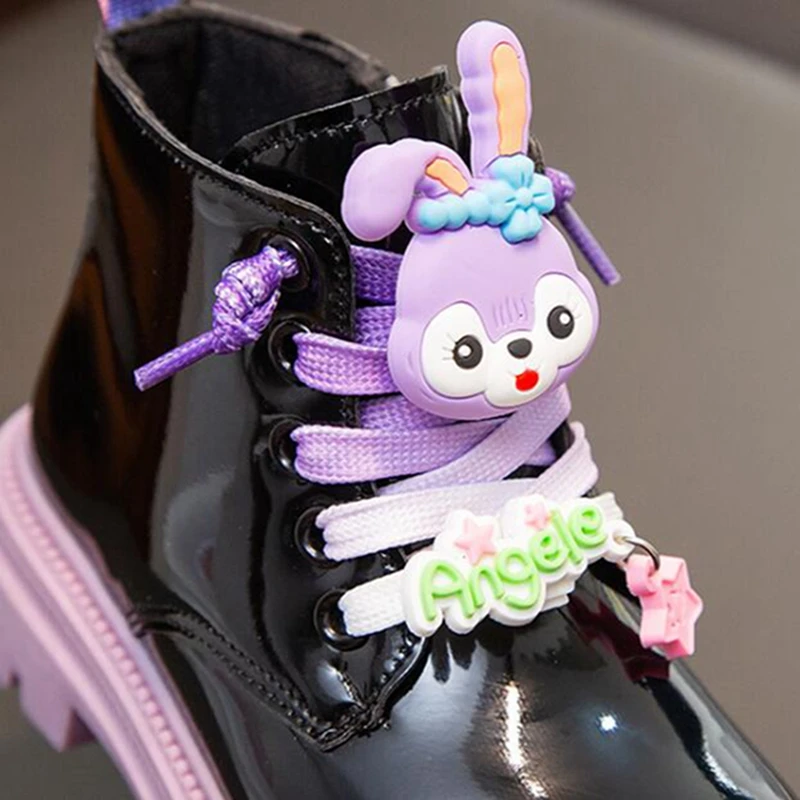 Модерни детски обувки за момичета, ежедневни, спортни обувки, маратонки за бягане, пролет-есен-зима, детски обувки принцеса с модел на заек от анимационен филм за деца
