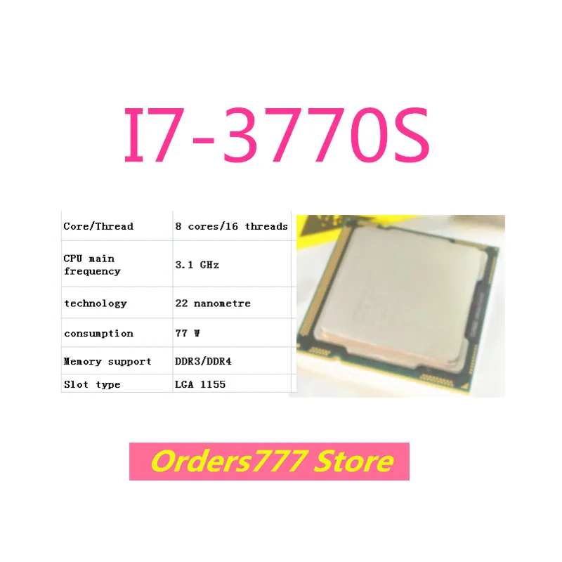 Нов внос на оригиналния cpu I7-3770S 3770S 3770 4 ядра 8 потоци от 3,1 Ghz 77 W 22 нм DDR3 R4 гаранция за качество 1155