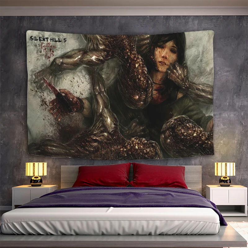Обичай Гоблен Естетически Декорация На Стените Silent Hill Home Аниме Леглото Гоблени Декор Kawaii Спалня Подвесная Плат