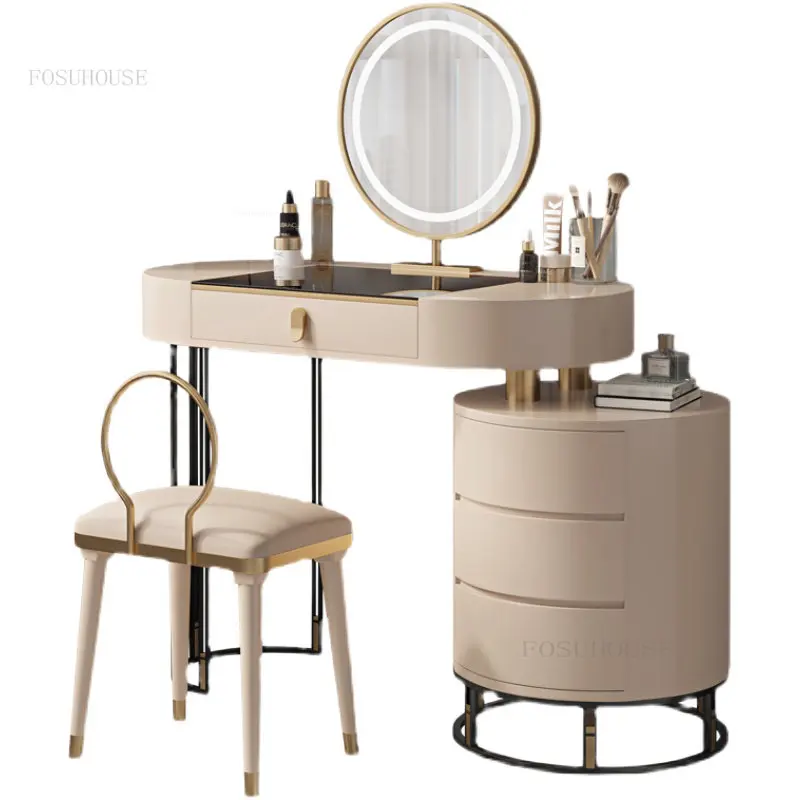 Скандинавските Умни led Скринове Минималистичен домакински Шкаф за Съхранение на козметика и Модерни Мебели За Спалнята огледало, Тоалетка