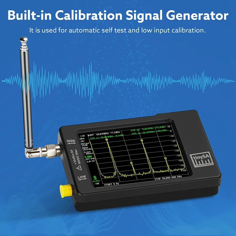 Спектрален Анализатор с докосване на екрана 2.8 инча за честота 0,1 Mhz-350 Mhz И вход UHF За честотен анализатор 240 Mhz-960 Mhz Черен