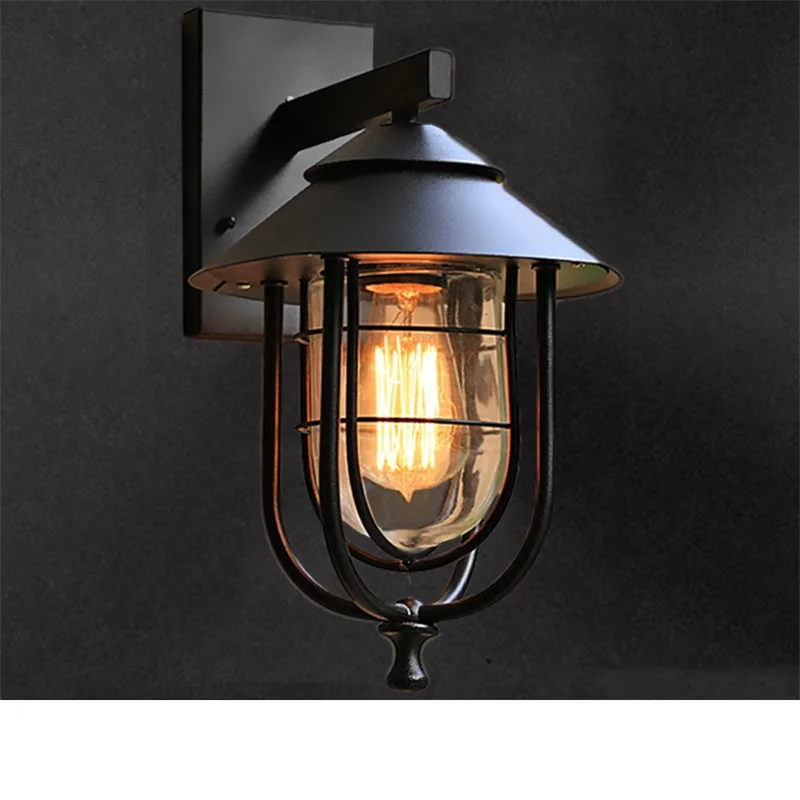 Уличен черен стенен лампа RONIN LED Класически ретро-сутиени Декоративен Водоустойчив за домашно пътеката