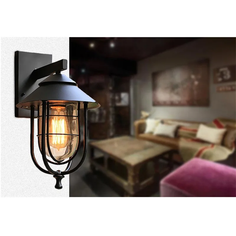 Уличен черен стенен лампа RONIN LED Класически ретро-сутиени Декоративен Водоустойчив за домашно пътеката