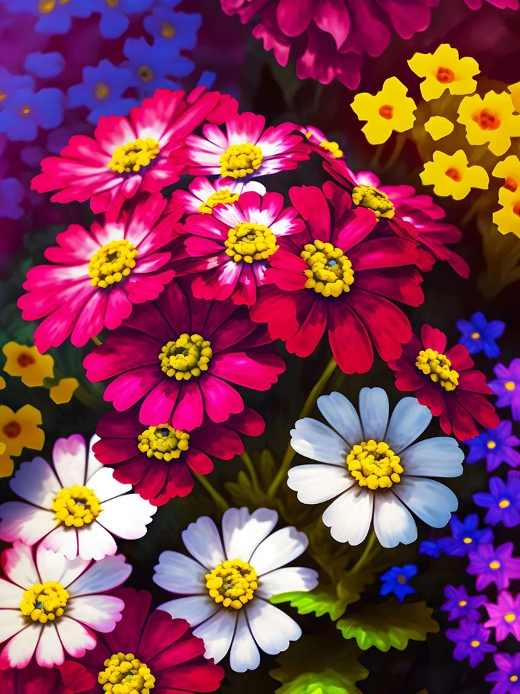 Цветя Майка Цинерария Пейзаж живопис по Номера За възрастни Комплекти 